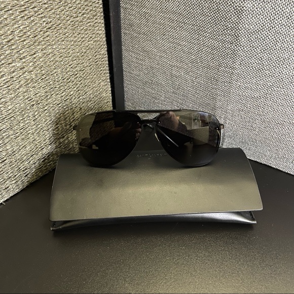 SAINT LAURENT - 99mm Aviator Sunglasses -NWOT - Picture 2 of 16